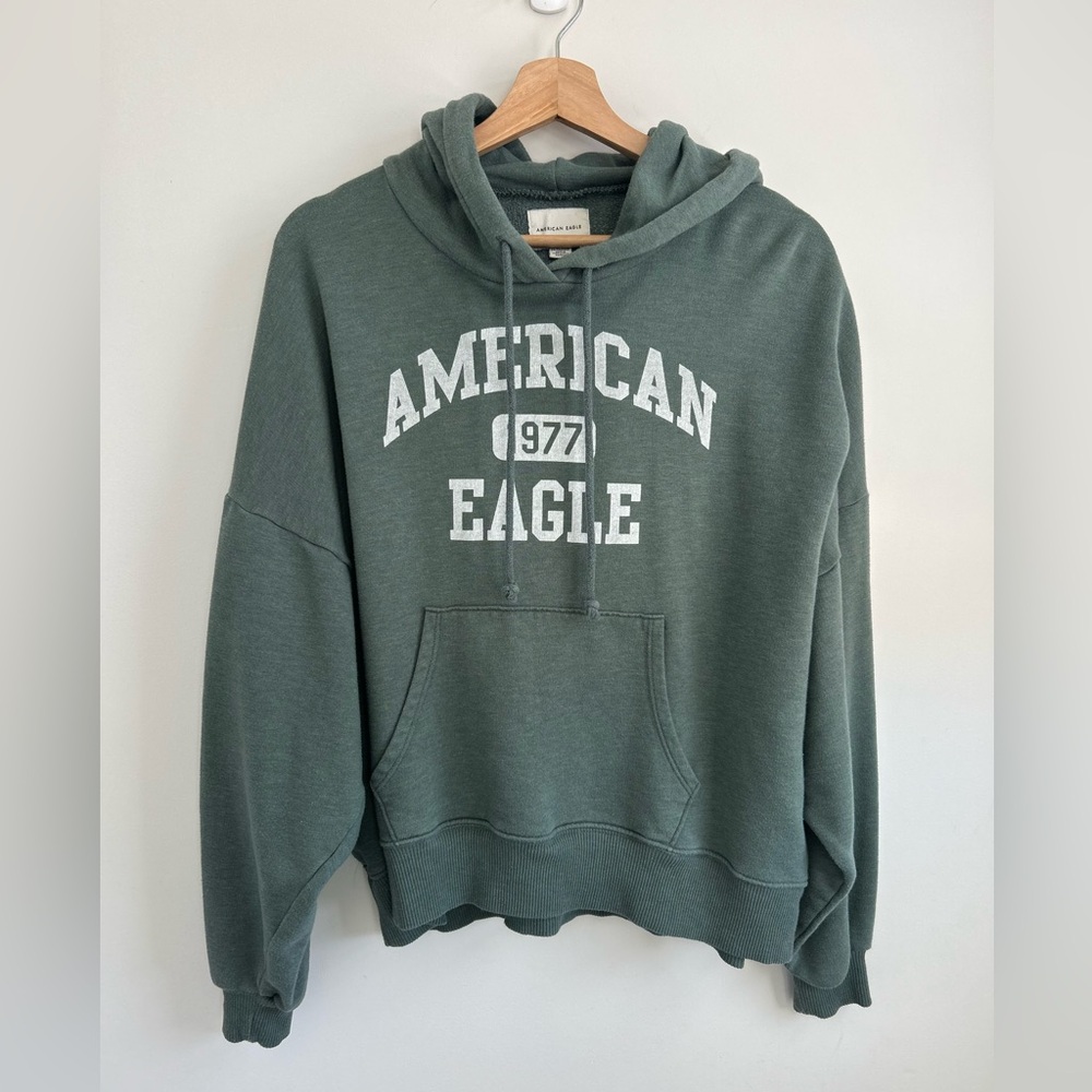 American Eagle Outfitters Sage Green Pullover Hoodie
